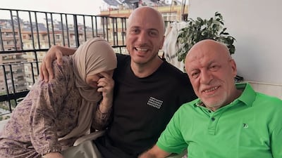Hassan Akkad alongside his family after being released from detention in Syria. Photo: Hassan Akkad/Instagram