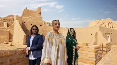 Lee Bradshaw, Sarah Connolly and Reemaz Oqbi are collaborating on Saudi Arabia's first grand opera Zarqa Al Yamama. Photo: Opera Hwadi