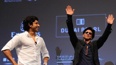 The actor and director Farhan Akhtar, left, and the actor Shah Rukh Khan, who have announced their new film together. Andrew H Walker / Getty Images