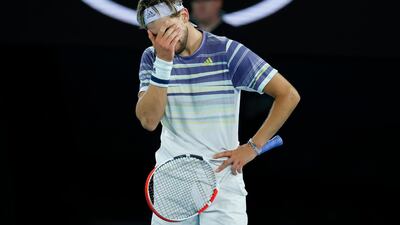 A frusutrated Dominic Thiem. AP