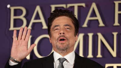 Puerto Rican actor Benicio del Toro attends the Bafta Awards 2026 nominees party, at the National Gallery in London. EPA