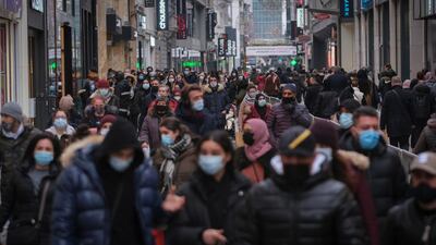 Shoppers in Brussels during the first day of the winter sales in Belgium. EPA