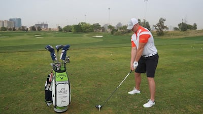 Joe Miller won his second Long Drive world championship with a drive of 423 yards in the final. John McAuley / The National