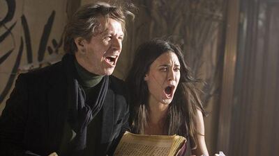 Gary Oldman and Odette Yustman in The Unborn.