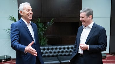 Former Prime Minister Tony Blair, left, with Labour's current leader and PM, Keir Starmer. PA