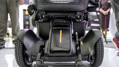 Etihad's self-driving wheelchair is among a slew of technologies being introduced for the benefit of people with disabilities living in the UAE. Victor Besa / The National