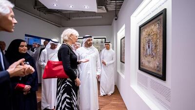 Sheikh Abdullah and specal guests enjoy the variety of exhibits on display.