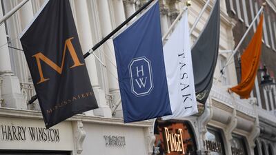 High-end fashion retail stores in London. Global luxury goods stocks are up 14.2 per cent in the year to date. EPA