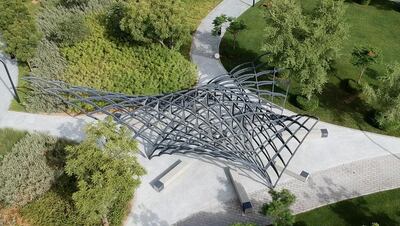 The pavilion’s design was inspired by the muqarnas feature in Islamic architecture. Courtesy Arada