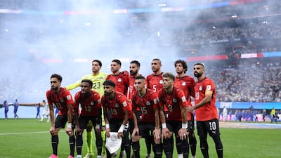 The Egyptian football team players pose for a photograph before their last-16 match against Argentina in Atlanta on Tuesday night. Getty
