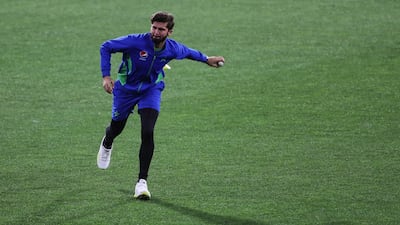 Pakistan's Shaheen Shah Afridi attends a training session ahead of their ICC men’s Twenty20 World Cup 2022 cricket match against India, at the Melbourne Cricket Ground in Melbourne on October 22, 2022. (Photo by Surjeet YADAV / AFP) / -- IMAGE RESTRICTED TO EDITORIAL USE - STRICTLY NO COMMERCIAL USE --