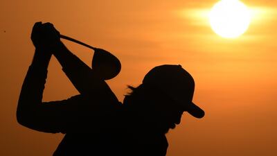 Tommy Fleetwood warms up on the driving range. Getty Images