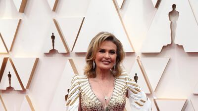 Youssra, in Zuhair Murad, poses on the red carpet during the 92nd Academy Awards in Hollywood on February 9, 2020. Reuters