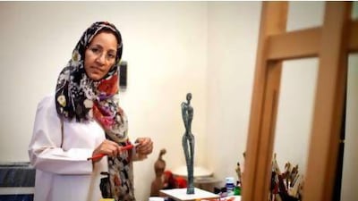 Najat Makki at her home studio in Dubai. Razan Alzayani / The National