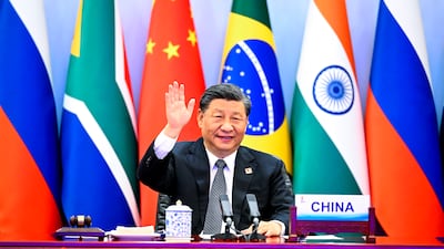 Chinese President Xi Jinping hosts a Brics summit in Beijing last year. AP