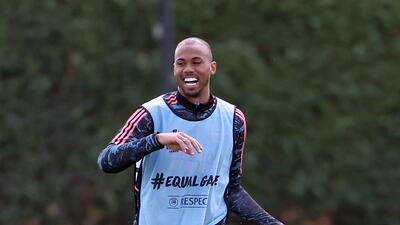 Arsenal defender Gabriel during training. PA