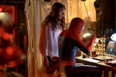 Zendaya and Tom Holland in the film. Photo: Columbia Pictures