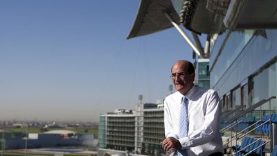 Frank Gabriel, CEO Dubai Racing Club, overlooks Meydan Racecourse, the site of the 2016 Dubai World Cup. Andrew Henderson / The National