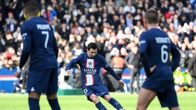 PSG's Lionel Messi scores the winner from a free-kick. AFP