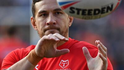 Toronto Wolfpack's New Zealand player Sonny Bill WIlliams warms up before the English Super League match against Castleford Tigers. AFP