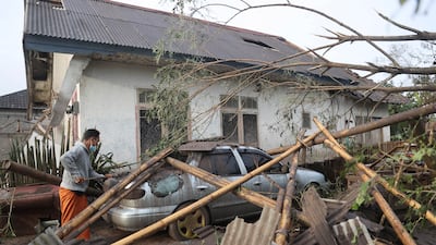 Lava and ash from the volcano damaged cars and homes in surrounding areas. AP