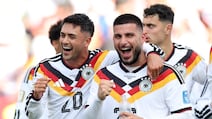Deniz Undav, right, of Germany takes the plaudits after his two goals against Ivory Coast. AFP