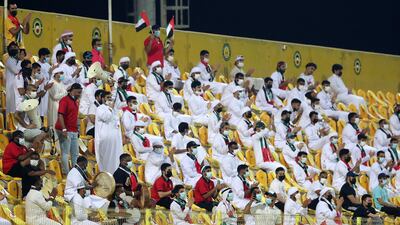 UAE fans before the game at the Zabeel Stadium in Dubai. Chris Whiteoak / The National.
