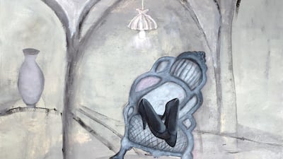 Huda Lutfi’s ‘Chair’. The artist taught at the American University of Cairo for 25 years before leaving to pursue her artistic career. Her first exhibition was held at the Tahrir campus. Courtesy The Third Line Gallery