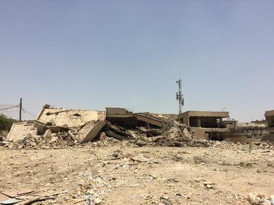 Remnants of the mosque that was blown up in the June 6 explosion in Sadr City. Residents say there is still explosives under the rubble. Sofia Barbarani / The National