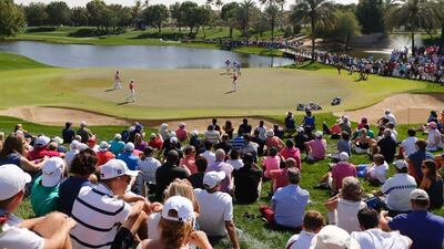 The third round of the Omega Dubai Desert Classic will begin at 7.34am on Saturday morning. Karim Sahib / AFP