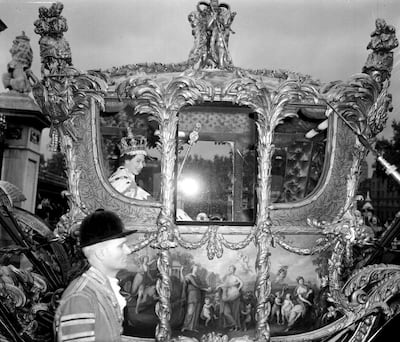 Queen Elizabeth II's coronation procession in the Gold State Coach in 1953. PA