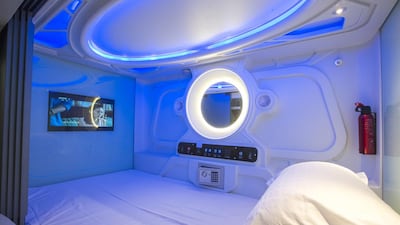 Inside a capsule bed at the Peng Heng Space Capsules Hotel in Shenzhen, China. Courtesy Pengheng Capsule Hotel Equipment Co, Ltd