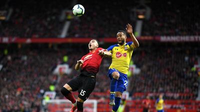 Pereira battles for possession with Ryan Bertrand of Southampton. Getty Images