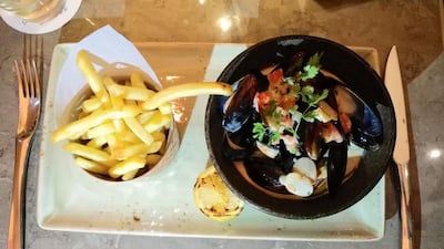 Fresh mussels at new restaurant QWERTY, at Dubai's Media One Hotel. By Sanna Kontinen
