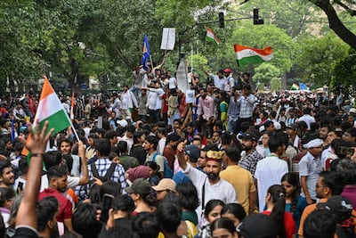 The youth-led protest began in Delhi, but soon spread across India. Getty Images
