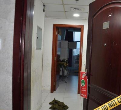 Police released this photo of the home in which the mother and children died. Courtesy: Ajman Police