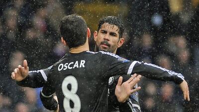 Chelsea players Diego Costa and Oscar. Gerry Penny / EPA