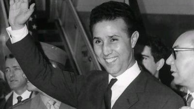 Ahmed Ben Bella, the first president of independent Algeria, waves to crowds in Algiers in 1965. Ben Bella died in the capital on Wednesday, aged 96.
