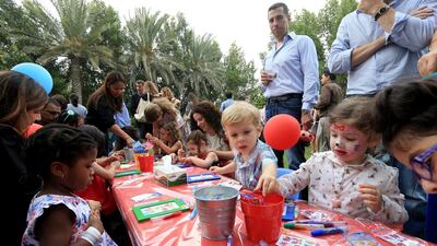 The first students of Cranleigh Abu Dhabi met with staff and their future classmates on Saadiyat Island during the prestigious school's first major event. Ravindranath K / The National