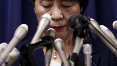 Japan’s justice minister Yoko Kamikawa attends a news conference in Tokyo, Japan. Issei Kato / Reuters