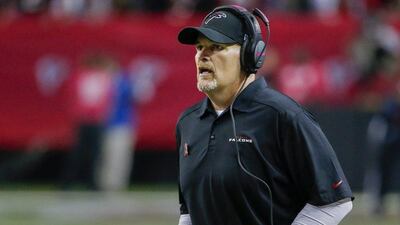 Atlanta Falcons head coach Dan Quinn shown during his team's win over the Houston Texans on Sunday in the NFL. Erik S Lesser / EPA / October 4, 2015