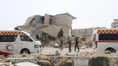 Located in the countryside south-west of Damascus, Daraya has been hit by government air strikes, barrel bombs and fighting for much of the past five and a half years of war. AP Photo