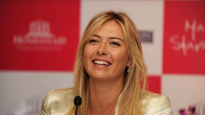 In this photo from November 2012, Maria Sharapova takes part in a press conference in the Indian capital New Delhi. Sajjad Hussain / AFP