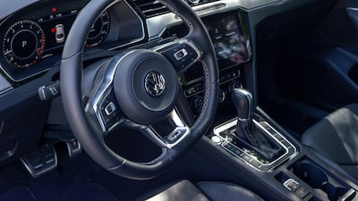 The Arteon's interior is let down by the occasional cheap finish. Khushnum Bhandari for The National