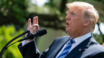 US President Donald Trump speaks in the White House Rose Garden during an event on reducing drug prices on May 11, 2018. Nicholas Kamm / AFP