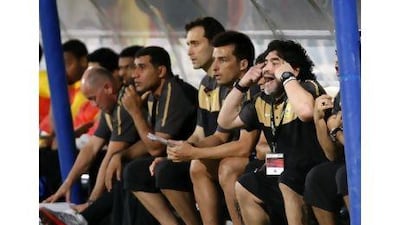 Al Wasl's biggest signing: Diego Maradona as coach. Mike Young / The National