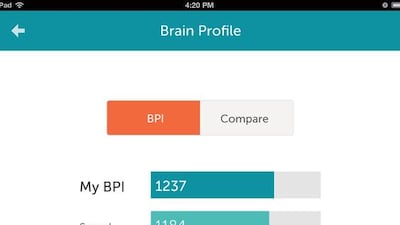 Screen grab of Lumosity, a brain-training app created by Kunal Sarkar.