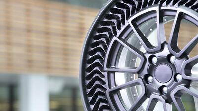 Uptis: the name stands for Unique Puncture-proof Tyre System. Courtesy Michelin