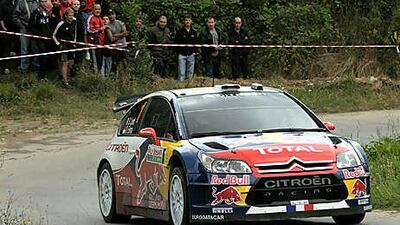 Sebastien Loeb during shakedown yesterday ahead of the WRC Rally of Bulgaria.