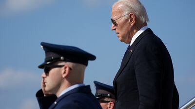 US President Joe Biden disembarks from Air Force One at Joint Base Andrews, Maryland. The White House is planning a visit to Africa for the President. Reuters